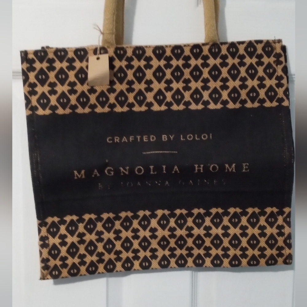 Pier 1 Black and Tan Tote Bag - Picture 5 of 5